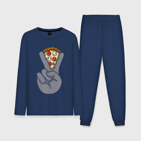 Мужская пижама с лонгсливом хлопок с принтом Pizza peace в Курске,  |  | 