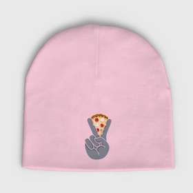 Мужская шапка демисезонная с принтом Pizza peace в Кировске,  |  | Тематика изображения на принте: 