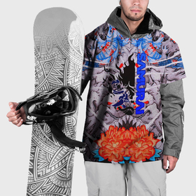 Накидка на куртку 3D с принтом Samurai cyberpunk карпы кои в Новосибирске, 100% полиэстер |  | 