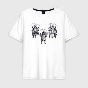 Мужская футболка хлопок Oversize с принтом Таракашки музыканты в Тюмени, 100% хлопок | свободный крой, круглый ворот, “спинка” длиннее передней части | 