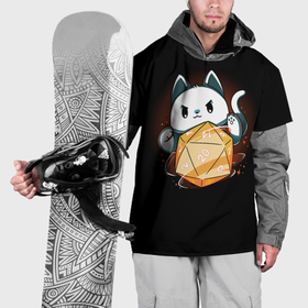 Накидка на куртку 3D с принтом Котик мастер   DnD в Тюмени, 100% полиэстер |  | Тематика изображения на принте: 
