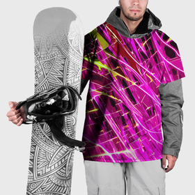 Накидка на куртку 3D с принтом Розовые энергетические линии в Курске, 100% полиэстер |  | 