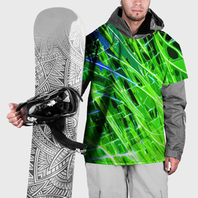 Накидка на куртку 3D с принтом Зелёные энергетические линии в Курске, 100% полиэстер |  | 