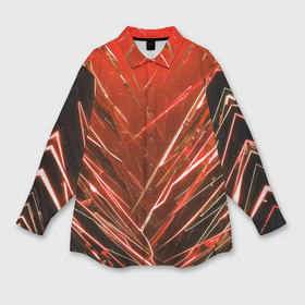 Мужская рубашка oversize 3D с принтом Красные ломаные молнии в Новосибирске,  |  | 