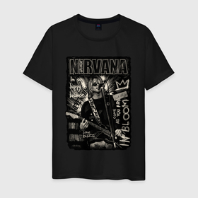 Мужская футболка хлопок с принтом Nirvana In Bloom в Тюмени, 100% хлопок | прямой крой, круглый вырез горловины, длина до линии бедер, слегка спущенное плечо. | Тематика изображения на принте: 