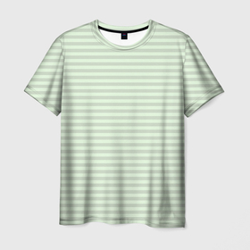 Мужская футболка 3D с принтом Светлый мятный в полоску в Курске, 100% полиэфир | прямой крой, круглый вырез горловины, длина до линии бедер | 