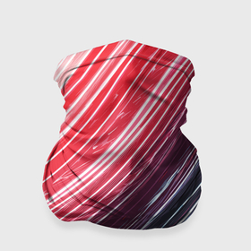 Бандана-труба 3D с принтом Белые линии на синем и красном в Белгороде, 100% полиэстер, ткань с особыми свойствами — Activecool | плотность 150‒180 г/м2; хорошо тянется, но сохраняет форму | 