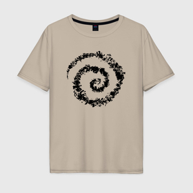 Мужская футболка хлопок Oversize с принтом Магический круг крест в Санкт-Петербурге, 100% хлопок | свободный крой, круглый ворот, “спинка” длиннее передней части | Тематика изображения на принте: 