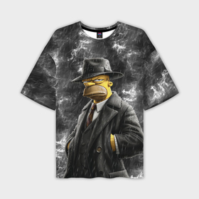 Мужская футболка oversize 3D с принтом Гомер гангстер в Тюмени,  |  | 