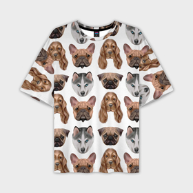 Мужская футболка oversize 3D с принтом Текстура собак в Белгороде,  |  | 