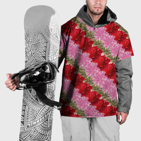 Накидка на куртку 3D с принтом Фон с лилиями и розами в Новосибирске, 100% полиэстер |  | Тематика изображения на принте: 