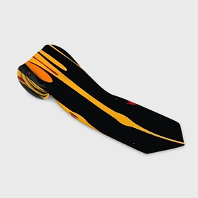 Галстук 3D с принтом Пятна   краски  абстракция  желтые   красные  черные    кляксы в Тюмени, 100% полиэстер | Длина 148 см; Плотность 150-180 г/м2 | Тематика изображения на принте: 
