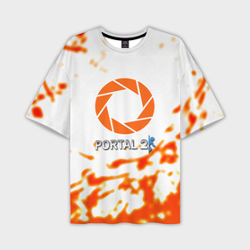 Мужская футболка oversize 3D с принтом Portal 2 orange box ,  |  | Тематика изображения на принте: 