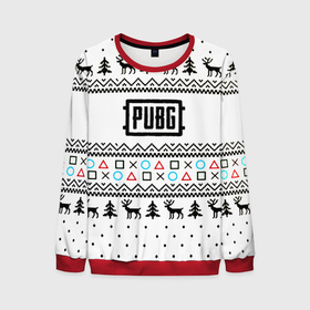 Мужской свитшот 3D с принтом PUBG игровой свитер с оленями в Екатеринбурге, 100% полиэстер с мягким внутренним слоем | круглый вырез горловины, мягкая резинка на манжетах и поясе, свободная посадка по фигуре | 
