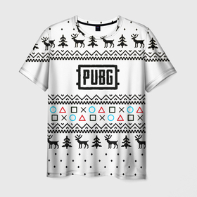 Мужская футболка 3D с принтом PUBG игровой свитер с оленями , 100% полиэфир | прямой крой, круглый вырез горловины, длина до линии бедер | 
