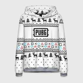 Мужская толстовка 3D с принтом PUBG игровой свитер с оленями в Екатеринбурге, 100% полиэстер | двухслойный капюшон со шнурком для регулировки, мягкие манжеты на рукавах и по низу толстовки, спереди карман-кенгуру с мягким внутренним слоем. | 