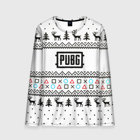 Мужской лонгслив 3D с принтом PUBG игровой свитер с оленями , 100% полиэстер | длинные рукава, круглый вырез горловины, полуприлегающий силуэт | 