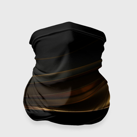 Бандана-труба 3D с принтом Золотистые волны на черной абстракции , 100% полиэстер, ткань с особыми свойствами — Activecool | плотность 150‒180 г/м2; хорошо тянется, но сохраняет форму | 