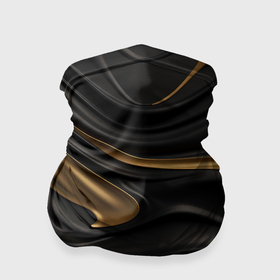 Бандана-труба 3D с принтом Золотистые волны  на черной материи , 100% полиэстер, ткань с особыми свойствами — Activecool | плотность 150‒180 г/м2; хорошо тянется, но сохраняет форму | 