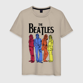 Мужская футболка хлопок с принтом The Beatles all в Новосибирске, 100% хлопок | прямой крой, круглый вырез горловины, длина до линии бедер, слегка спущенное плечо. | 