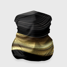 Бандана-труба 3D с принтом Золотистая волна на черной ткани , 100% полиэстер, ткань с особыми свойствами — Activecool | плотность 150‒180 г/м2; хорошо тянется, но сохраняет форму | 