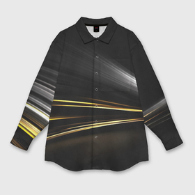 Мужская рубашка oversize 3D с принтом Желтые полосы на черной абстракции в Санкт-Петербурге,  |  | Тематика изображения на принте: 