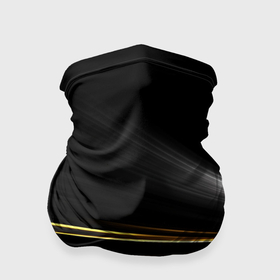 Бандана-труба 3D с принтом Желтые полосы на черной абстракции в Санкт-Петербурге, 100% полиэстер, ткань с особыми свойствами — Activecool | плотность 150‒180 г/м2; хорошо тянется, но сохраняет форму | 