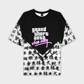 Мужская футболка oversize 3D с принтом GTA японский квартал паттерн ,  |  | Тематика изображения на принте: 