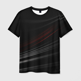 Мужская футболка 3D с принтом Черная абстракция  текстура , 100% полиэфир | прямой крой, круглый вырез горловины, длина до линии бедер | 