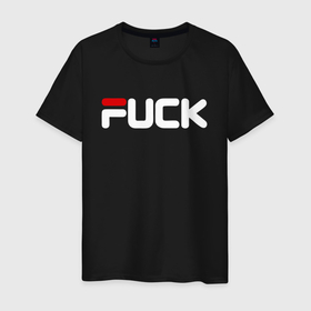 Мужская футболка хлопок с принтом Fck   brand title в Тюмени, 100% хлопок | прямой крой, круглый вырез горловины, длина до линии бедер, слегка спущенное плечо. | 