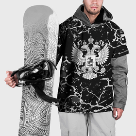 Накидка на куртку 3D с принтом Герб РФ текстура земли , 100% полиэстер |  | 