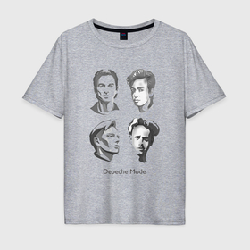 Мужская футболка хлопок Oversize с принтом Depeche Mode   Collage band в Курске, 100% хлопок | свободный крой, круглый ворот, “спинка” длиннее передней части | 