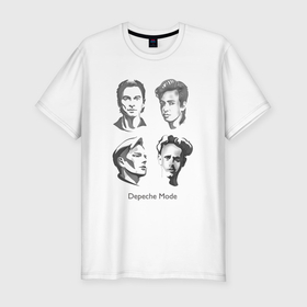 Мужская футболка хлопок Slim с принтом Depeche Mode   Collage band в Санкт-Петербурге, 92% хлопок, 8% лайкра | приталенный силуэт, круглый вырез ворота, длина до линии бедра, короткий рукав | 