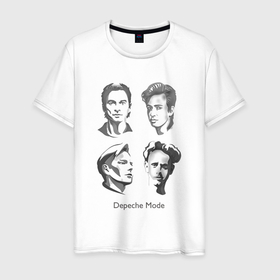 Мужская футболка хлопок с принтом Depeche Mode   Collage band в Санкт-Петербурге, 100% хлопок | прямой крой, круглый вырез горловины, длина до линии бедер, слегка спущенное плечо. | 
