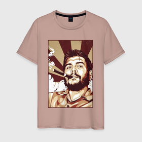 Мужская футболка хлопок с принтом Эрнесто   портрет в Новосибирске, 100% хлопок | прямой крой, круглый вырез горловины, длина до линии бедер, слегка спущенное плечо. | 