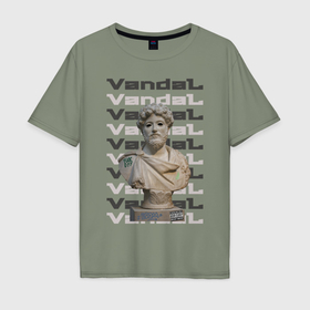 Мужская футболка хлопок Oversize с принтом Vandal в Рязани, 100% хлопок | свободный крой, круглый ворот, “спинка” длиннее передней части | 