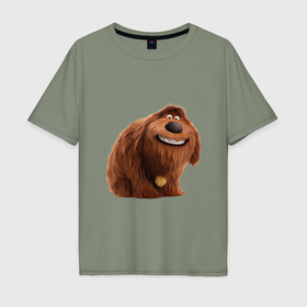Мужская футболка хлопок Oversize с принтом Домашние животные   Пёс Дюк в Белгороде, 100% хлопок | свободный крой, круглый ворот, “спинка” длиннее передней части | 