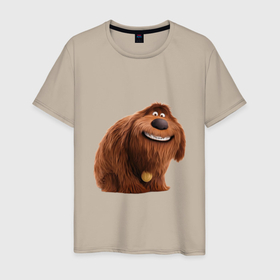 Мужская футболка хлопок с принтом Домашние животные   Пёс Дюк в Кировске, 100% хлопок | прямой крой, круглый вырез горловины, длина до линии бедер, слегка спущенное плечо. | 