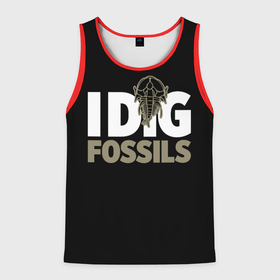 Мужская майка 3D с принтом I dig fossils в городе Новоалтайск, 100% полиэстер | круглая горловина, приталенный силуэт, длина до линии бедра. Пройма и горловина окантованы тонкой бейкой | 