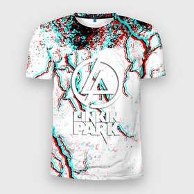 Мужская футболка 3D Slim с принтом Linkin park storm в Кировске, 100% полиэстер с улучшенными характеристиками | приталенный силуэт, круглая горловина, широкие плечи, сужается к линии бедра | 