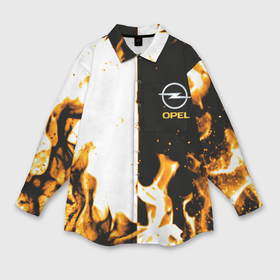 Мужская рубашка oversize 3D с принтом Opel огонь текстура в Курске,  |  | 