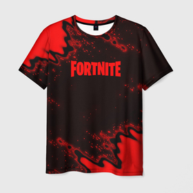 Мужская футболка 3D с принтом Fortnite game colors red в Кировске, 100% полиэфир | прямой крой, круглый вырез горловины, длина до линии бедер | 