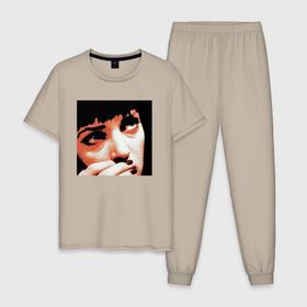 Мужская пижама хлопок с принтом Это не слезы в городе Новоалтайск, 100% хлопок | брюки и футболка прямого кроя, без карманов, на брюках мягкая резинка на поясе и по низу штанин
 | 