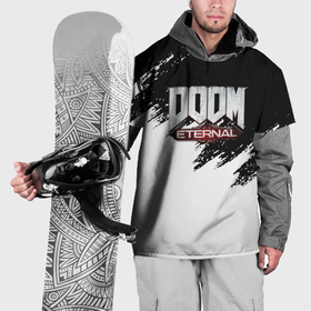 Накидка на куртку 3D с принтом Doom eternal белые краски , 100% полиэстер |  | 