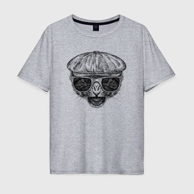Мужская футболка хлопок Oversize с принтом Детеныш ягуара пацан в Петрозаводске, 100% хлопок | свободный крой, круглый ворот, “спинка” длиннее передней части | 