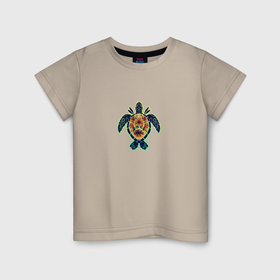 Детская футболка хлопок с принтом Векторная черепаха в Белгороде, 100% хлопок | круглый вырез горловины, полуприлегающий силуэт, длина до линии бедер | Тематика изображения на принте: 