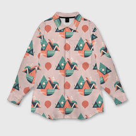 Мужская рубашка oversize 3D с принтом Абстракция, треугольник в Белгороде,  |  | 