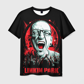 Мужская футболка 3D с принтом LP   Chester в Тюмени, 100% полиэфир | прямой крой, круглый вырез горловины, длина до линии бедер | Тематика изображения на принте: 