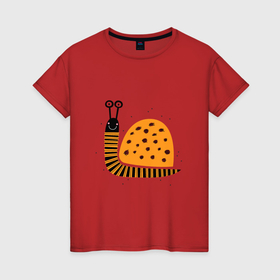 Женская футболка хлопок с принтом Песочная улитка в Белгороде, 100% хлопок | прямой крой, круглый вырез горловины, длина до линии бедер, слегка спущенное плечо | 