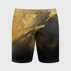 Мужские шорты спортивные с принтом Золотое напыление на черном ,  |  | 